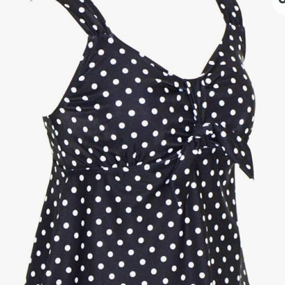 Womens polka dot one piece skirted swimdress size 2X - Picture 2 of 9